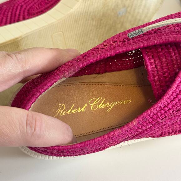 Robert Clergerie Raffia Loafers Platform Shoes Womens 38 US 7.5 Pink White Mesh - Picture 8 of 11